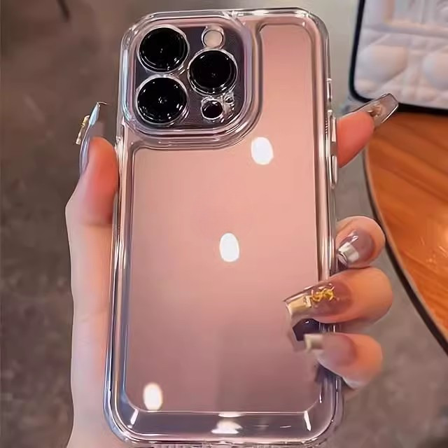 กันกระแทกเคสโทรศัพท์ใสสําหรับ IPhone 17 Air 16 15 14 13 12 11 Pro Max X Xs XR ง่ายทหารเกรด Shock-Absorbing Soft TPU ปกหลัง