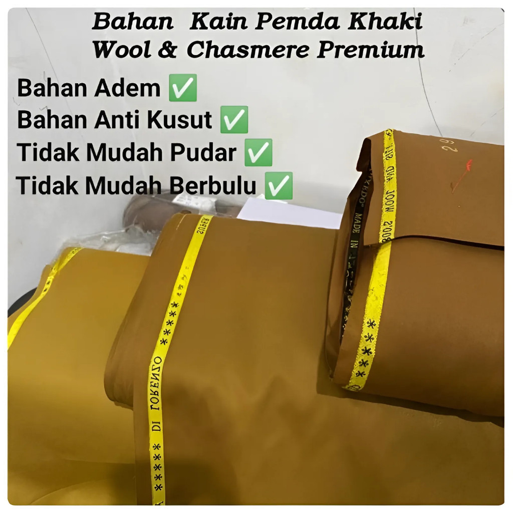 KATUN ผ้าพื้นเมืองวูลพรีเมี่ยมสีกากี วัสดุชุดข้าราชการภาค PNS PDH ASN ผ้าคอตตอนพื้นฐาน