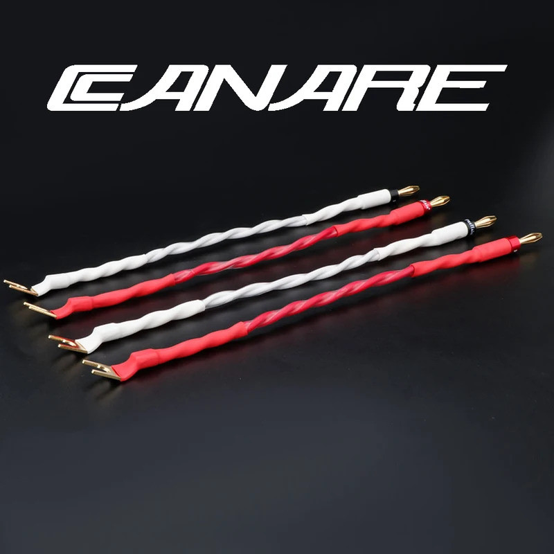 สายสัญญาณเสียงสะพานลําโพง Canare 4 ชิ้น, เทอร์มินัล Canare 2S11F (2.0mm2x4), Banana to Spade(Y)