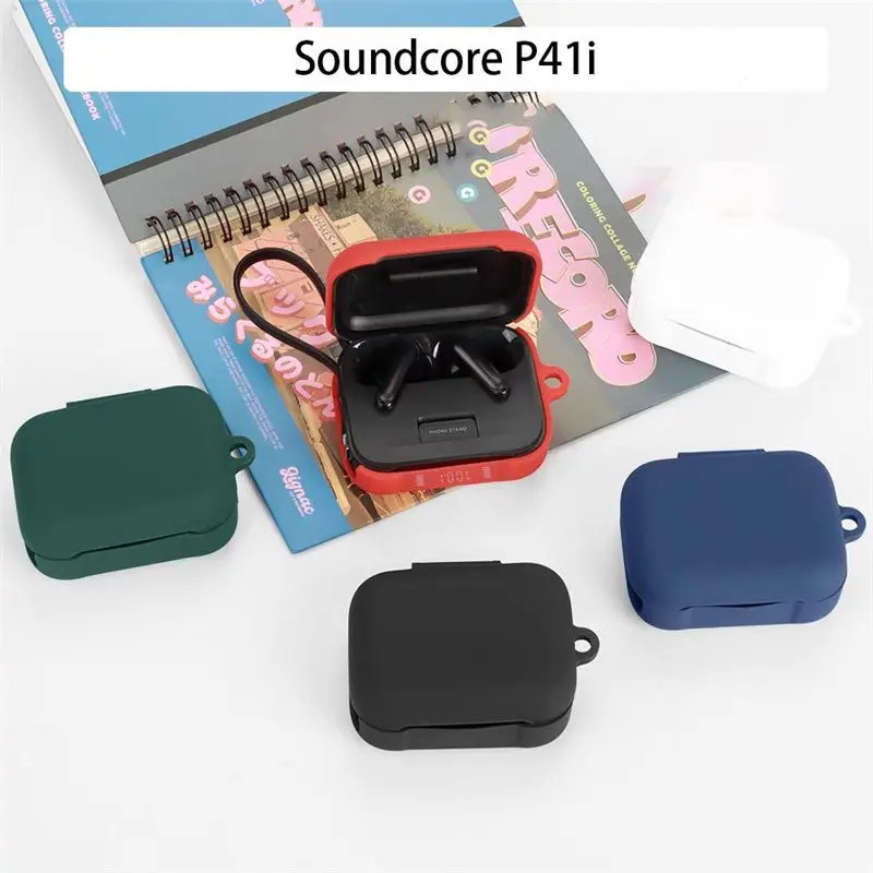 สําหรับ Soundcore P41i เคสซิลิโคนสีทึบกันกระแทกหูฟังอุปกรณ์เสริมสําหรับ Soundcore P41i ฝาครอบ