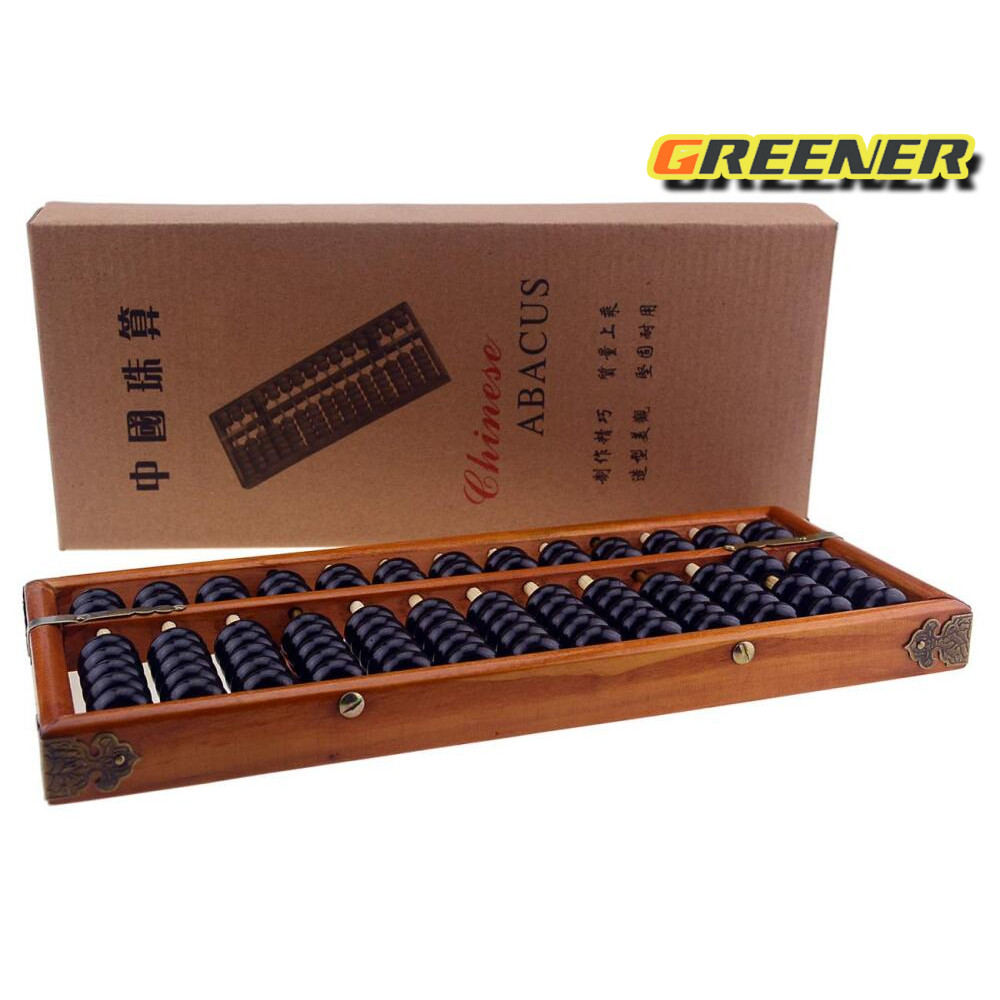 Greener (ขายดี)abacus ลูกคิดไม้จีนโบราณ ขนาด 28*12 เซน รุ่น 13 แถว(สินค้าพร้อมจัดส่ง) - รูปที่ 4