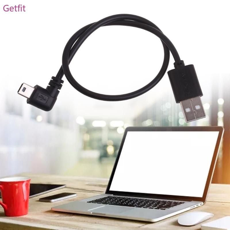 GETF Mini USB Male to USB2 0 สายชาร์จชายสําหรับ mp3 mp4 90 องศา MiniUSB Cord