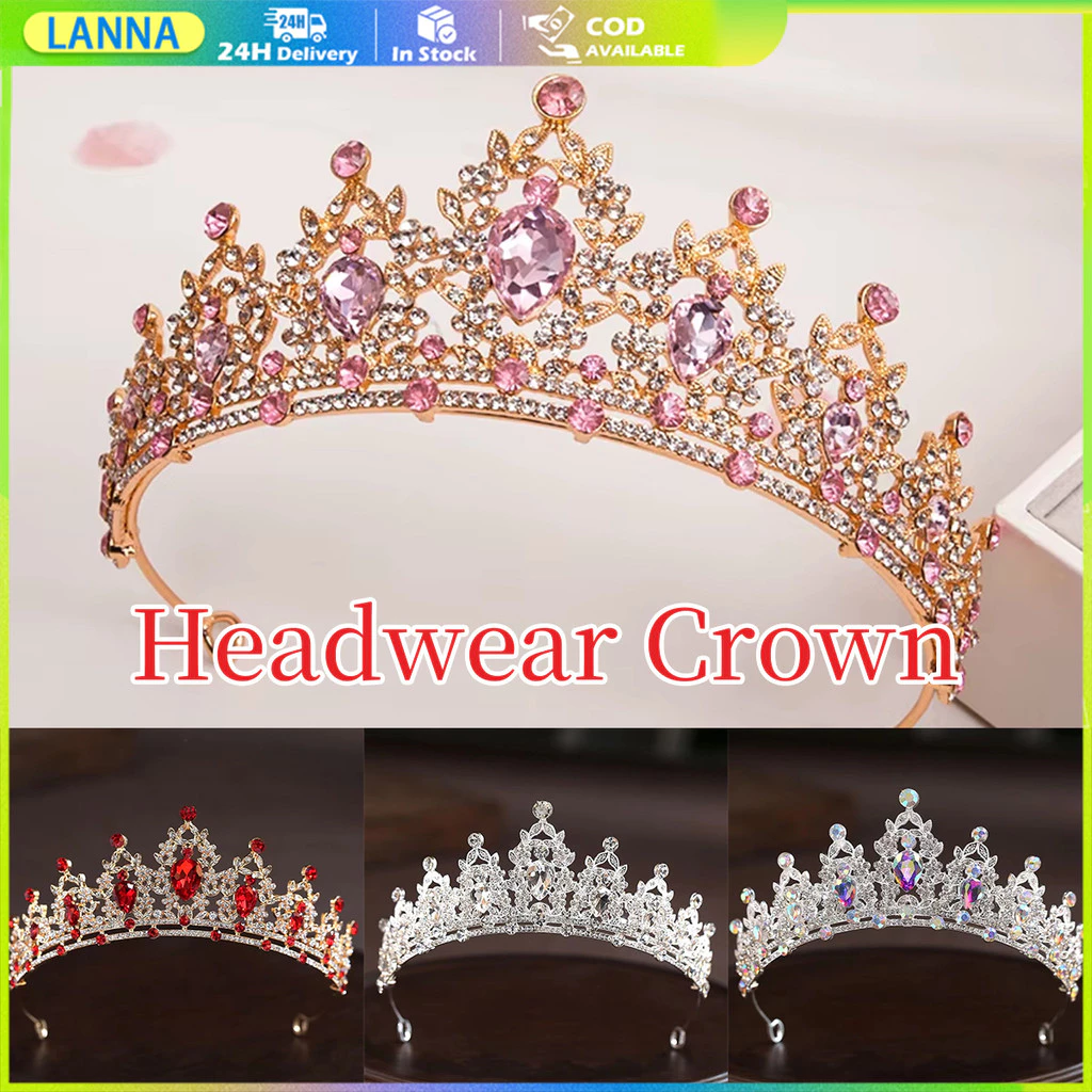 ร้านอยู่ที่ไทย มงกุฎประดับเพชร คริสตัลหรูหรา Princess Crown เครื่องประดับผม สำหรับเจ้าสาว เจ้าหญิง