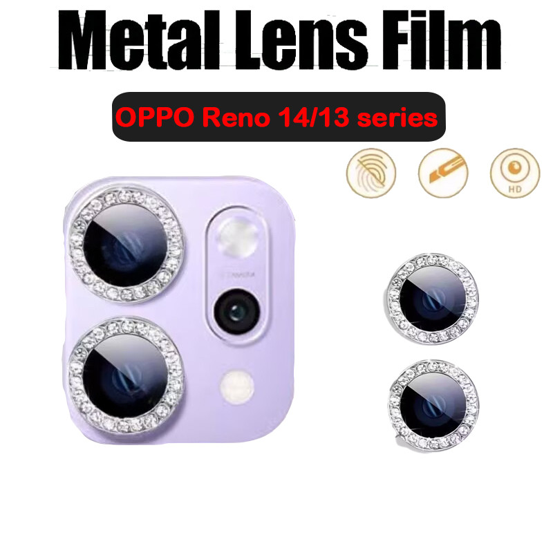 เพชรโลหะกล้องสําหรับ OPPO Reno 15 14 13 Pro 14F 4G 5G 2025 กระจกนิรภัยเลนส์แหวน Protector สําหรับ Re