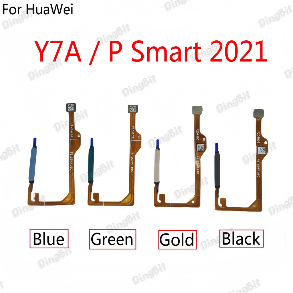 Finger Print เซ็นเซอร์ลายนิ้วมือ Flex Replacement สําหรับ Huawei Y7A / P สมาร์ท 2021 เปิดสวิตช์ปิดปุ