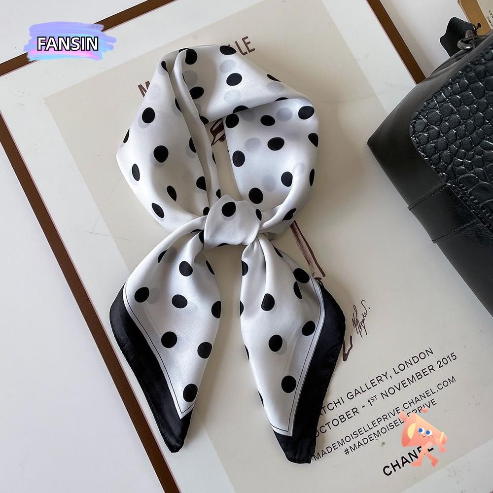 ผ้าพันคอน่ารักลายพิมพ์สำหรับผู้หญิง, ผ้าพันคอหลายสไตล์จากไหม, ขนาด 70×70 ซม., สวมเป็นผ้าคลุมไหล่ได้อย่างสวยงาม