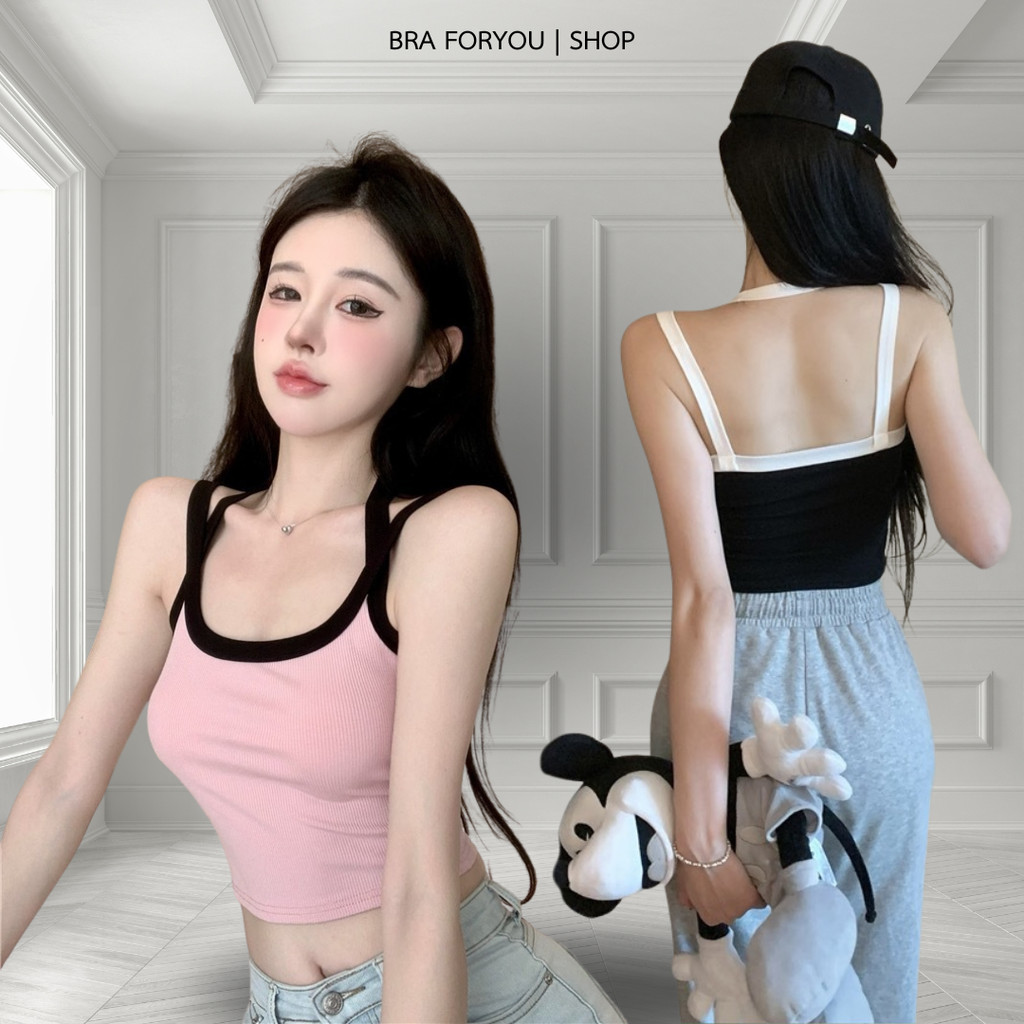 Bra Foryou เสื้อสายเดี่ยวคล้องคอ【2023】ดีเทล2สาย 5 สี เสื้อผ้าผู้หญิง