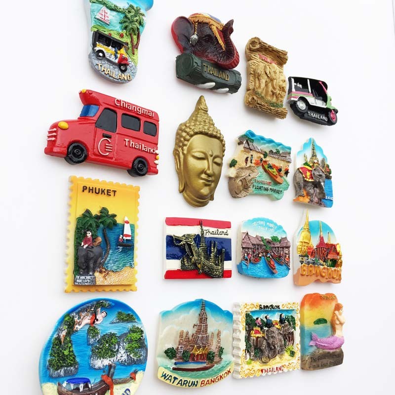 ตู้เย็น Magnet Thailand Puji Island Bangkok Zheng Wangmiao Travel Commemorative Decor Magne