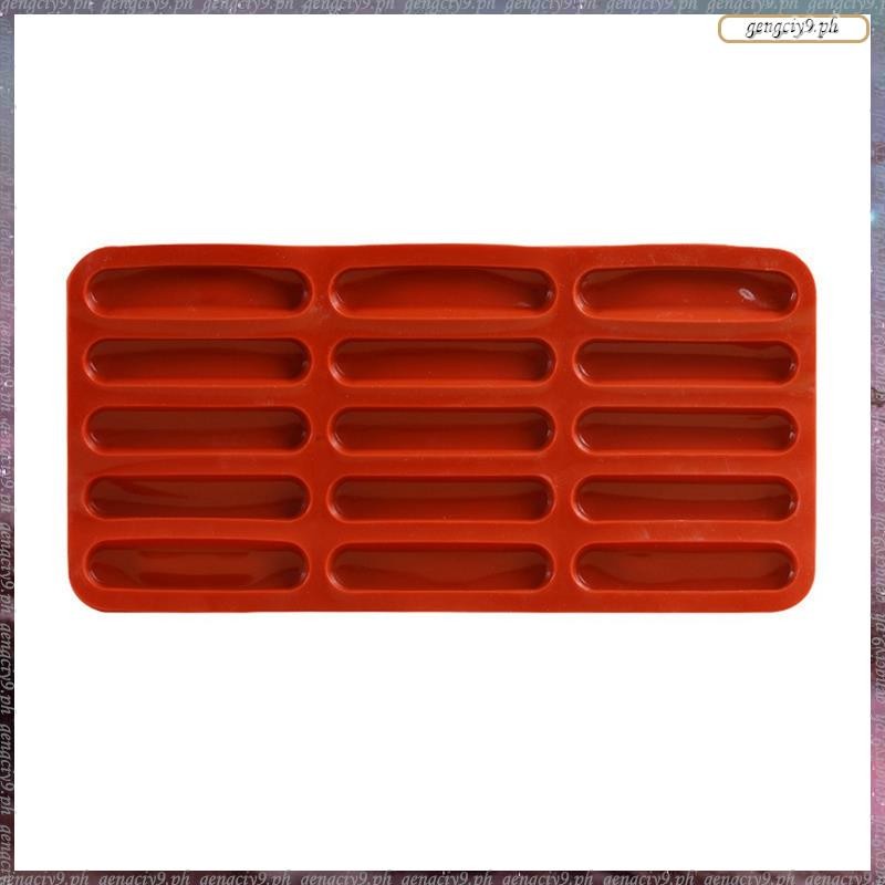 [LR] Tiramisu Finger Biscuit Silicone Mould,15 Cavities Cereal Bars Baking Mould,แม่พิมพ์ช็อกโกแลตบาร์,แม่พิมพ์ซิลิโคนแถบยาว