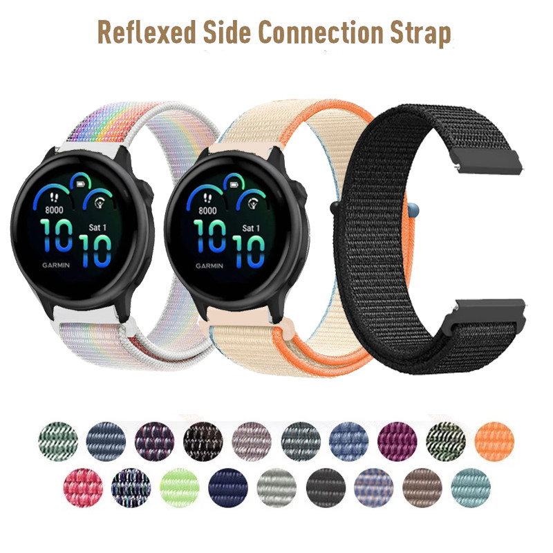 สายรัดไนลอนระบายอากาศสําหรับผู้เบิกทาง Garmin 970 570 165 55 158 265 255 245 / Vivoactive 6 5 / Venu 4 3 2 plus SQ sq2