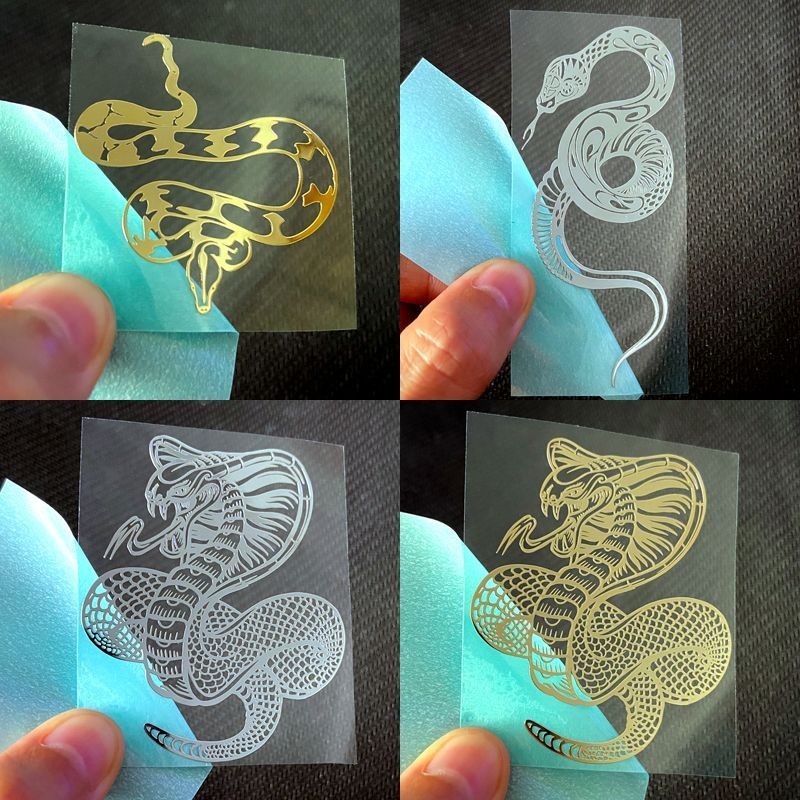 Zodiac Snake Metal Sticker for Phones, Snake Phone Case Sticker, Large Snake Laptop Sticker, Self-Ad