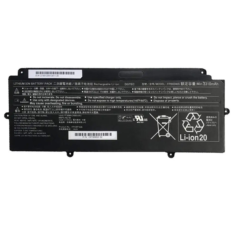 แบตเตอรี่แล็ปท็อป FPB0340S สำหรับ Fujitsu LifeBook U937 U938 U939 FPCBP536