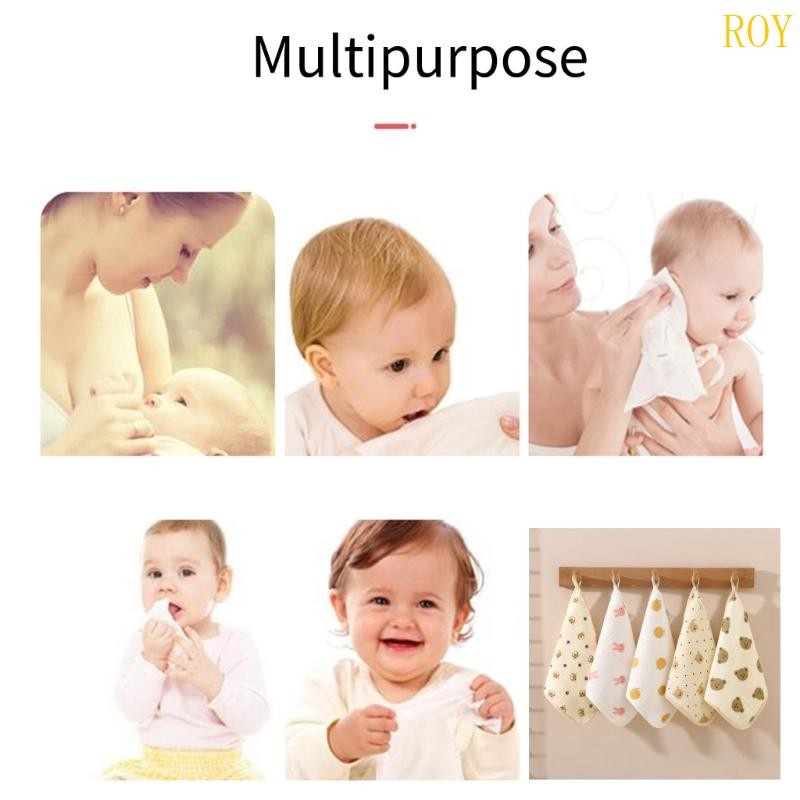 ROY ผ้าเช็ดตัวเด็ก 4 ชั้นสําหรับทารกแรกเกิดผ้าล้างเด็กนุ่มสําหรับชายหญิงผ้าฝ้ายผ้าขนหนูเช็ดหน้าสําหร