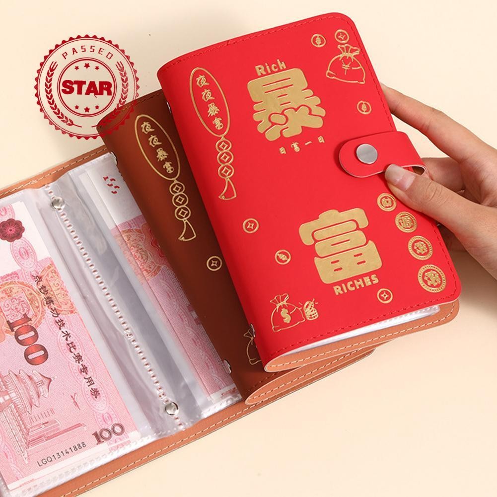 Rich เงินสดประหยัดหนังสือเงินจัดระเบียบเงินสด Planner หนังสือเงิน Budget Organizer Storage Binder A6