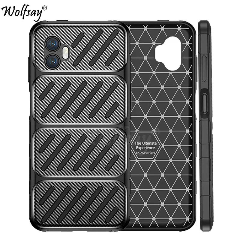 สําหรับ Samsung Galaxy XCover 7 Pro เคสซิลิโคนคาร์บอนไฟเบอร์ Samsung Galaxy X Cover 7 Pro สําหรับ Sa