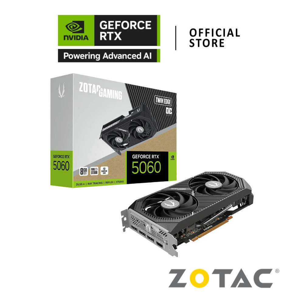 ZOTAC GAMING NVIDIA® GeForce RTX™ 5060 Twin Edge 8GB OC VGA Card การ์ดจอ