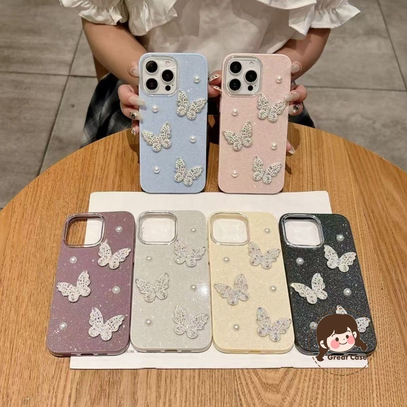 ใหม่ 3D Pearl Butterfly Glitter เคสโทรศัพท์สําหรับ Vivo Z5 Z5i Z3X Z1 Lite Z1i Z1X T4 T3 Ultra Pro T
