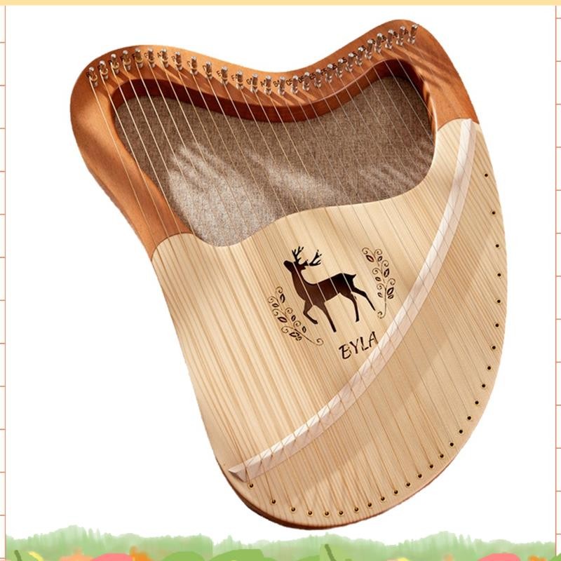 Lyre Harp คุณภาพสูง Lyre Harp ไม้เนื้อแข็ง Mahogany Lyre Harp เครื่องมือพร้อมกล่องอะไหล่ Strings