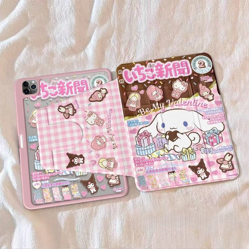 น่ารัก Cinnamoroll iPad A16 สไตล์ใหม่ Air 7/6 แท็บเล็ตป้องกันกรณี Pro 11 นิ้ว 7/8/9 รุ่นแท็บเล็ตป้อง