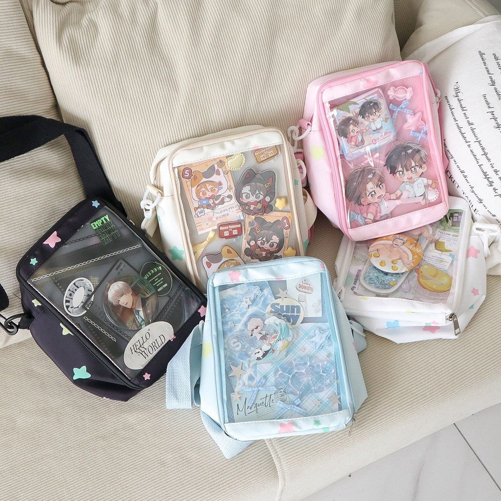 กระเป๋าสะพายข้าง Se.W Itabag สไตล์casual สำหรับวัยรุ่นหญิง ลายดาวสวยงาม พกพาสะดวก พร้อมจำหน่าย
