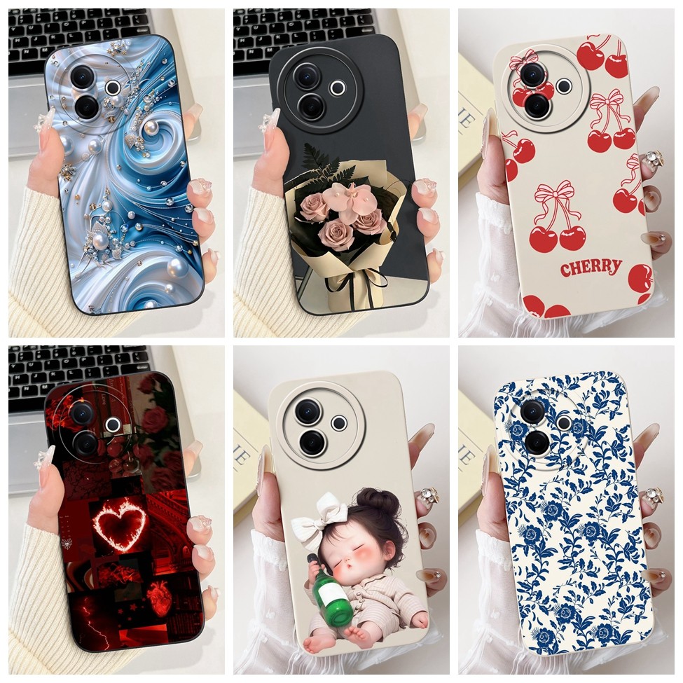 Vivo V2436 สําหรับ Vivo Y39 5G หรูหราแฟชั่นดอกไม้ Kawaii แมวน่ารักกันกระแทกเคสโทรศัพท์