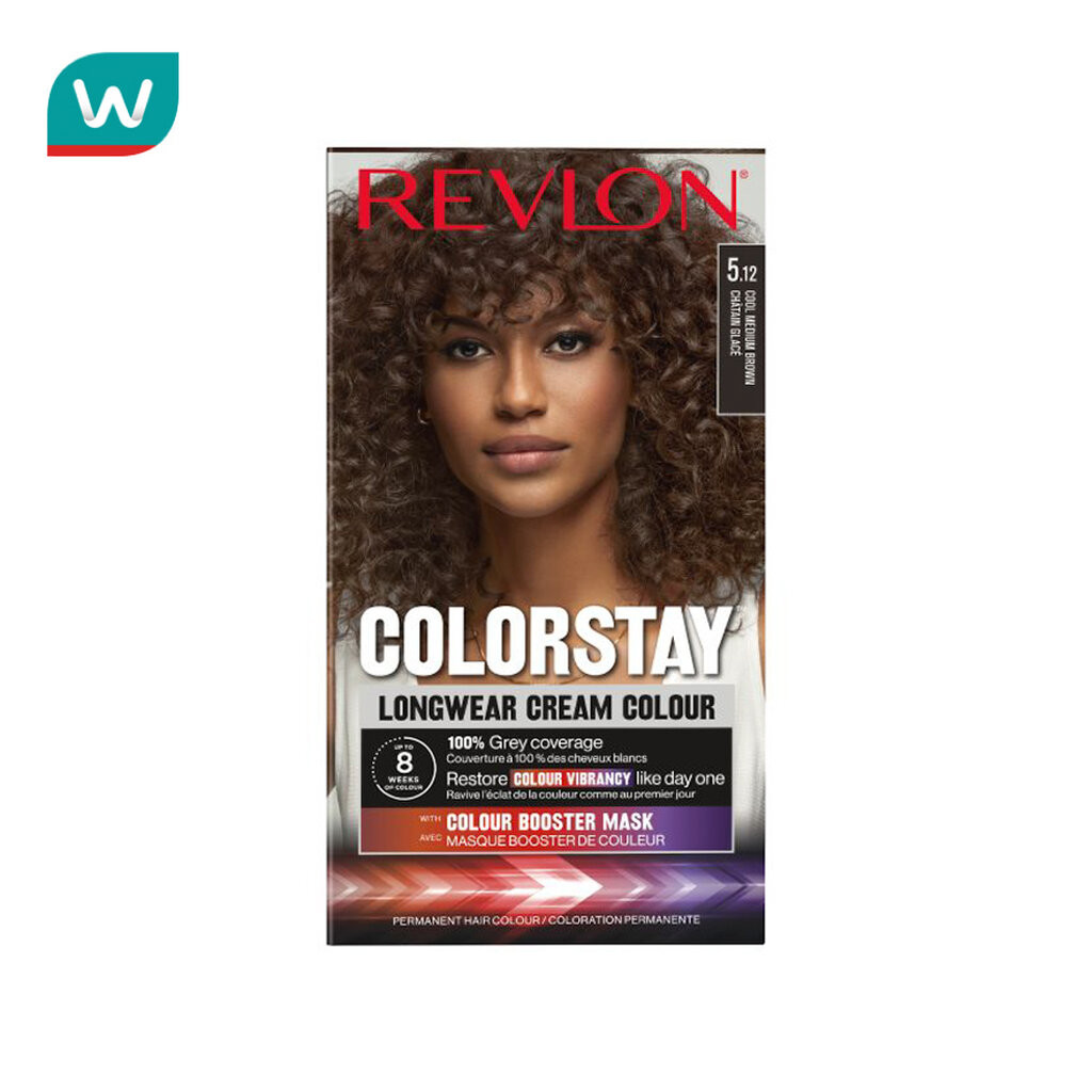 Revlon เรฟลอน ครีม คัลเลอร์ คัลเลอร์สเตย์ ลองแวร์ เบอร์ 5.12 น้ำตาลกลางประกายหม่น