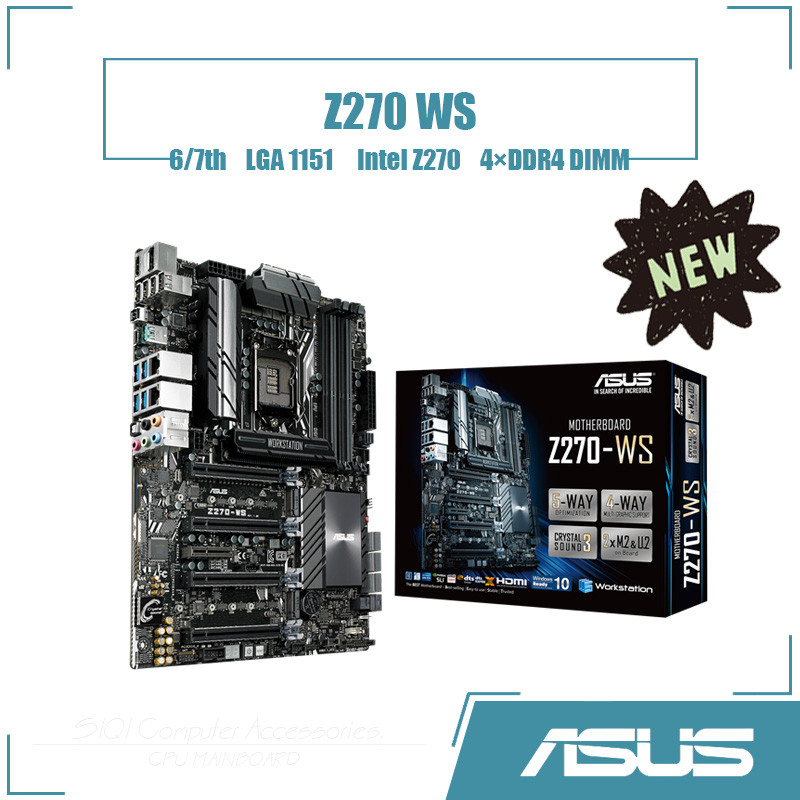 [ใหม่] ASUS Z270 WS เมนบอร์ด 4DDR4 DIMM Intel Z270 LGA 1151 เมนบอร์ดเดสก์ท็อป