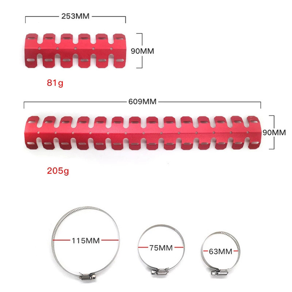 การ์ดคอท่อ อลูมิเนียม ไอเสีย การ์ดท่อ ท่อไอเสีย การ์ดกันร้อนท่อ - รูปที่ 2