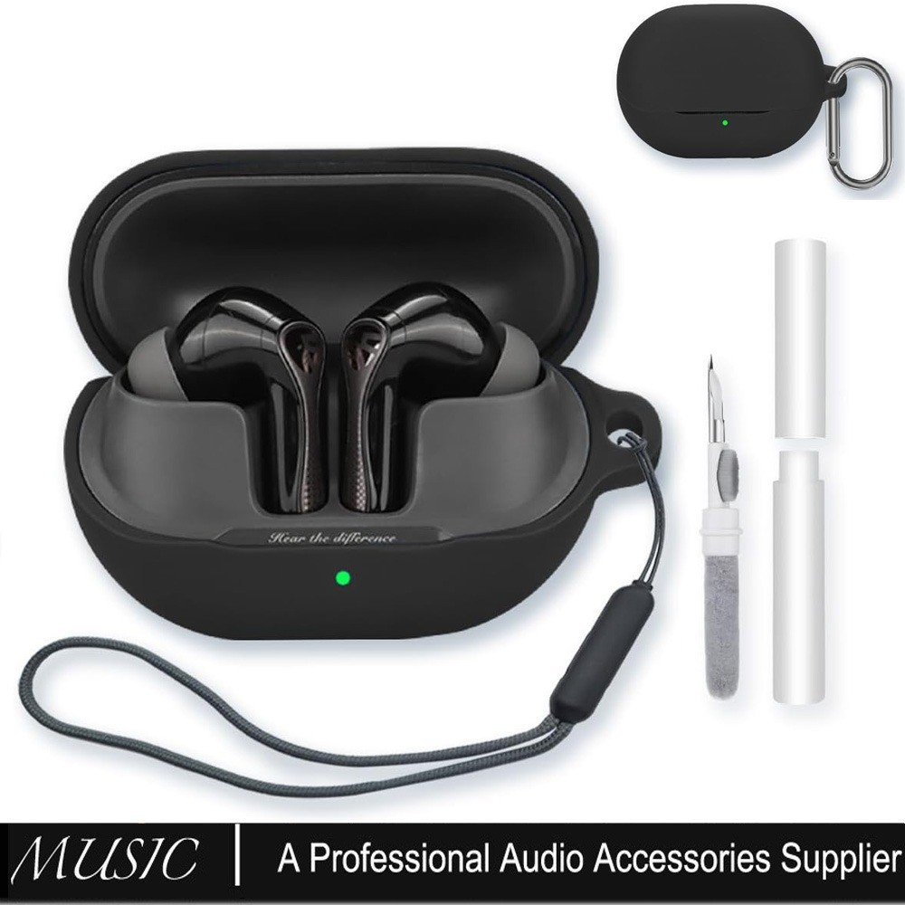 เคสสําหรับหูฟังไร้สาย SoundPEATS Air5 Lite,เคสซิลิโคนป้องกันแบบนุ่มพร้อมพวงกุญแจและชุดทําความสะอาดสํ