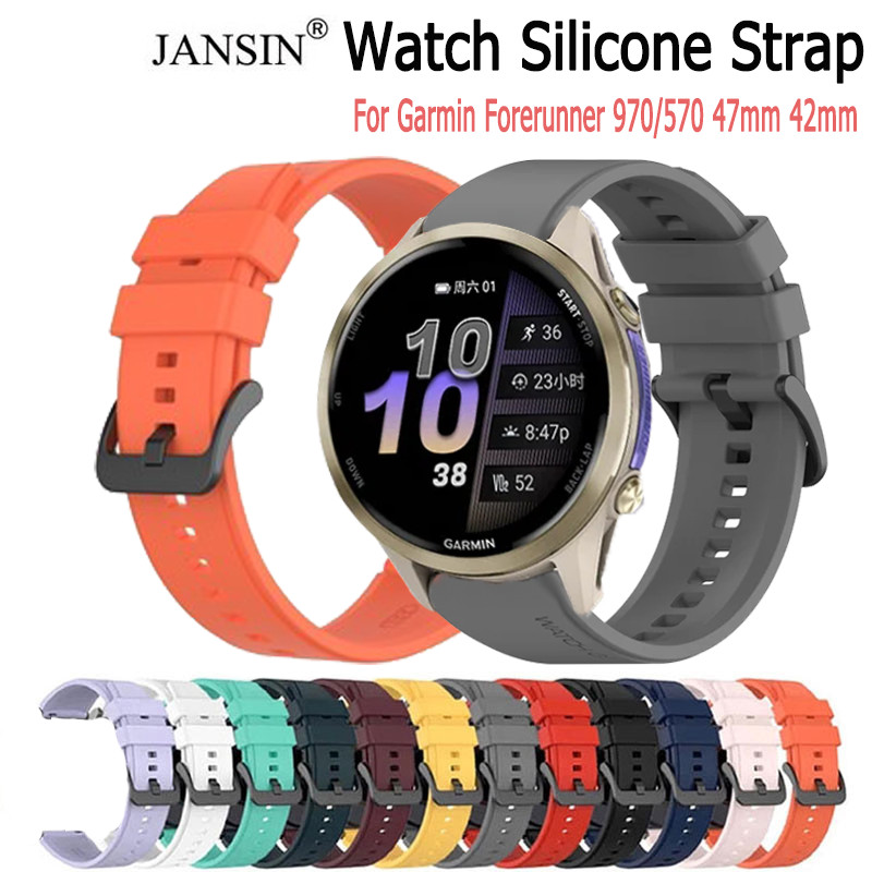 สาย สำหรับ Garmin Forerunner 970 570 47mm 42mm สายนาฬิกา สายนาฬิกา ซิลิโคน สำหรับ สมาร์ทวอทช์