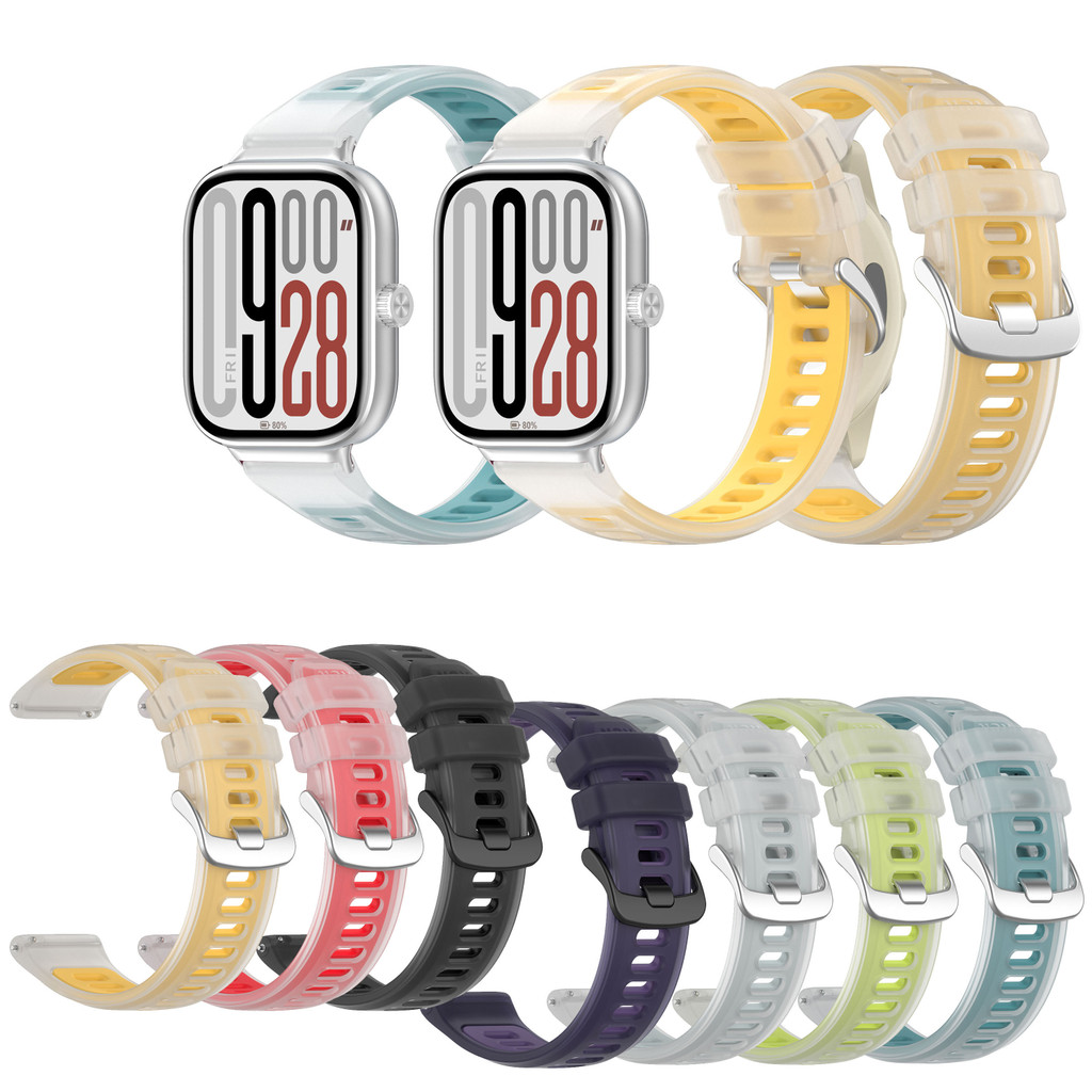 สายซิลิโคน Jelly สีสําหรับ Redmi Watch 6/5/4, Xiaomi Band 8/9/10 Pro, Miband 8/9/10 Pro อุปกรณ์เสริมเปลี่ยน