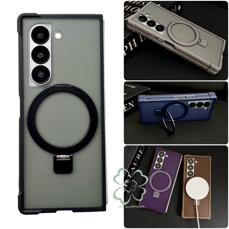 แม่เหล็กโปร่งแสงแหวนสําหรับ Samsung Galaxy Z พับ 7 Z พับ 6 7FE Z พับ 5/4 ฝาครอบกันกระแทก