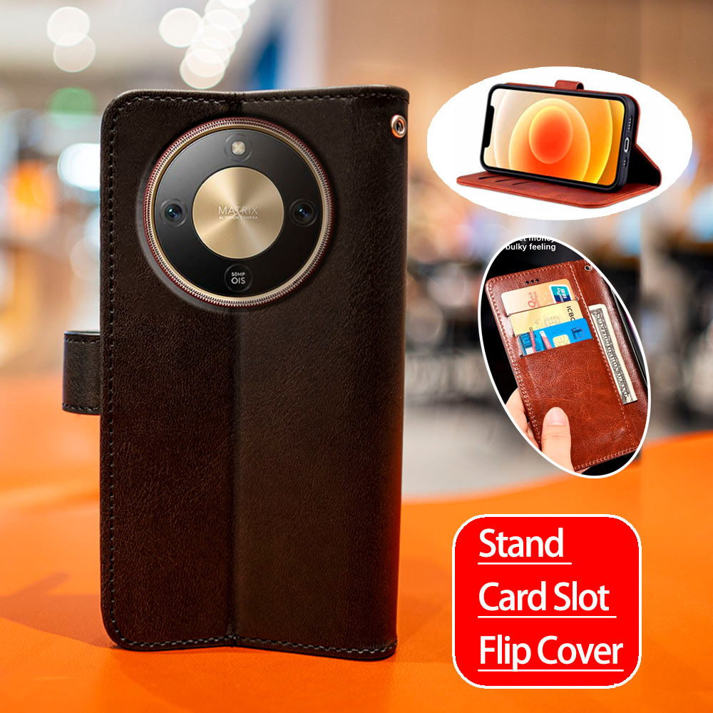 Huawei Honor X70 MTN-AN00 กระเป๋าสตางค์หนัง Kickstand Case ผู้ถือบัตรกันกระแทก TPU เปลือกด้านในฝาครอ