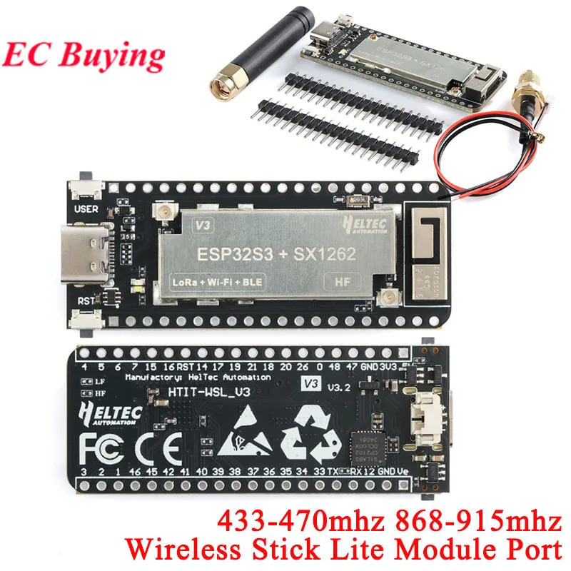 ESP32 SX1262 LoRa WIFI BLE โมดูลบอร์ดพัฒนา LoRAWAN 433-470 868-915mhz ไร้สาย Stick Lite สําหรับตาข่ายเครือข่าย
