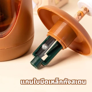 ดินสอไฟฟ้าน่ารักพร้อมเคสใสและสติกเกอร์การ์ตูน คุณสามารถ DIY ลายของคุณเองได้ ใช้พลังงานจากแบตเตอรี่