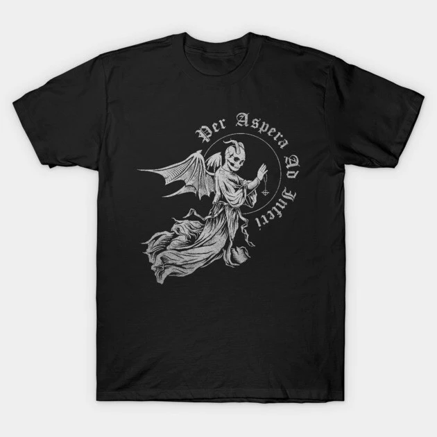 เสื้อยืด Vintage Per Aspera Ad Inferi คอกลม S-5XL - รูปที่ 1