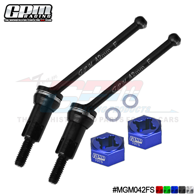 4140 MEDIUM CARBON STEEL FRONT CVD DRIVE SHAFTS (42 มม.) 7075 ALLOY WHEEL HEX สําหรับ ARRMA 1/16 MOJ