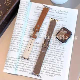 สายหนังลายลิ้นจี่ สําหรับ Apple Watch ขนาด 42/46 มม. 44/45 มม. 41/40/49 มม. รองรับ Series 2, 10/9/8/7/6