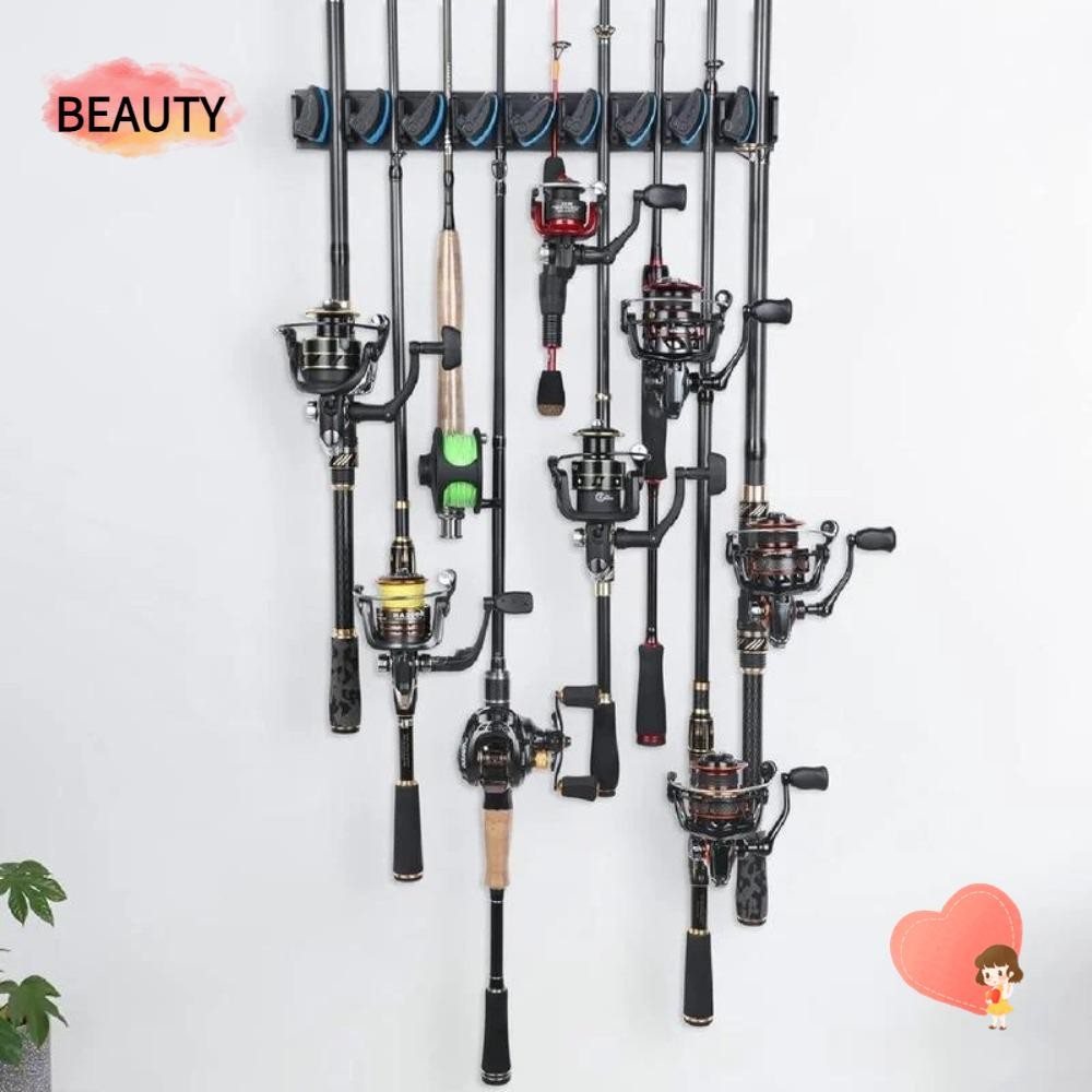 ชั้นวางคันเบ็ด EPDM Foam สีดำ สีแดง และสีฟ้า สำหรับติดผนังแนวนอนหรือแนวตั้ง