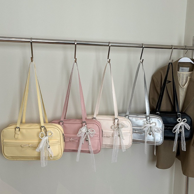 cooc.baby: กระเป๋าใต้วงแขนผู้หญิง-โบว์น่ารักด้านหน้า-มีความจุขนาดใหญ่สามารถใส่ของได้เยอะ-ซีรีย์สีความไฮเอนด์มาก- AP2810