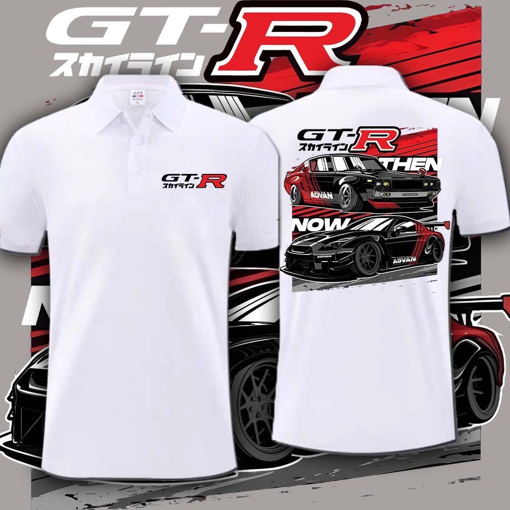 เสื้อโปโล  Nissan GTR Nissan Polo Shirt GTR Nismo Polo R35 R32  ผ้าCotton 100%ใส่ได้ ทั้ง ชาย#104