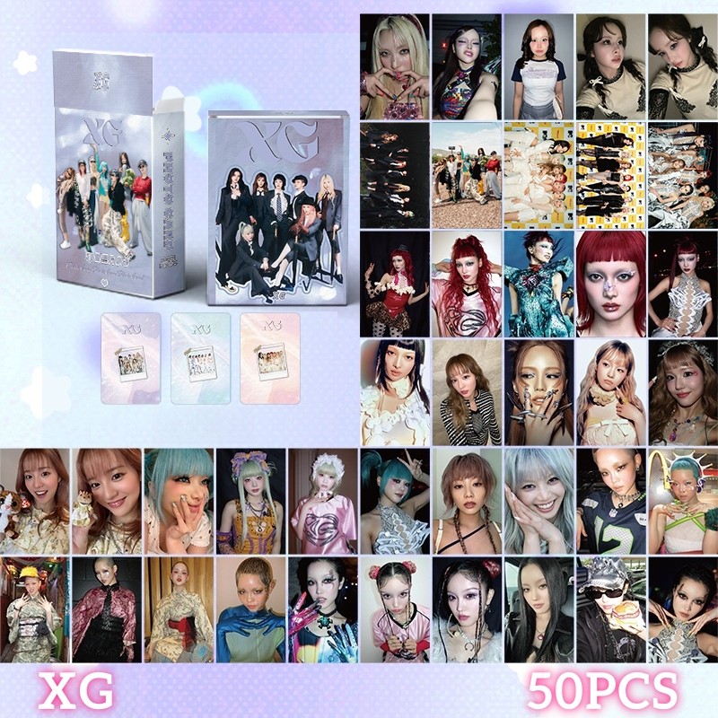 50-92pcs XG AWE Holographic เลเซอร์ Lomo การ์ด WOKE UP Kpop Photocards ซ้ายขวาสาวญี่ปุ่น JURIN CHISA