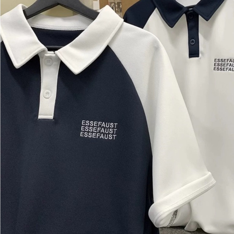 ProMan666 เสื้อยืดคอปกผู้ชาย  เสื้อโปโลลำลอง  ชุดคู่รัก  เรียบง่าย แมทช์ลุคง่าย - รูปที่ 7