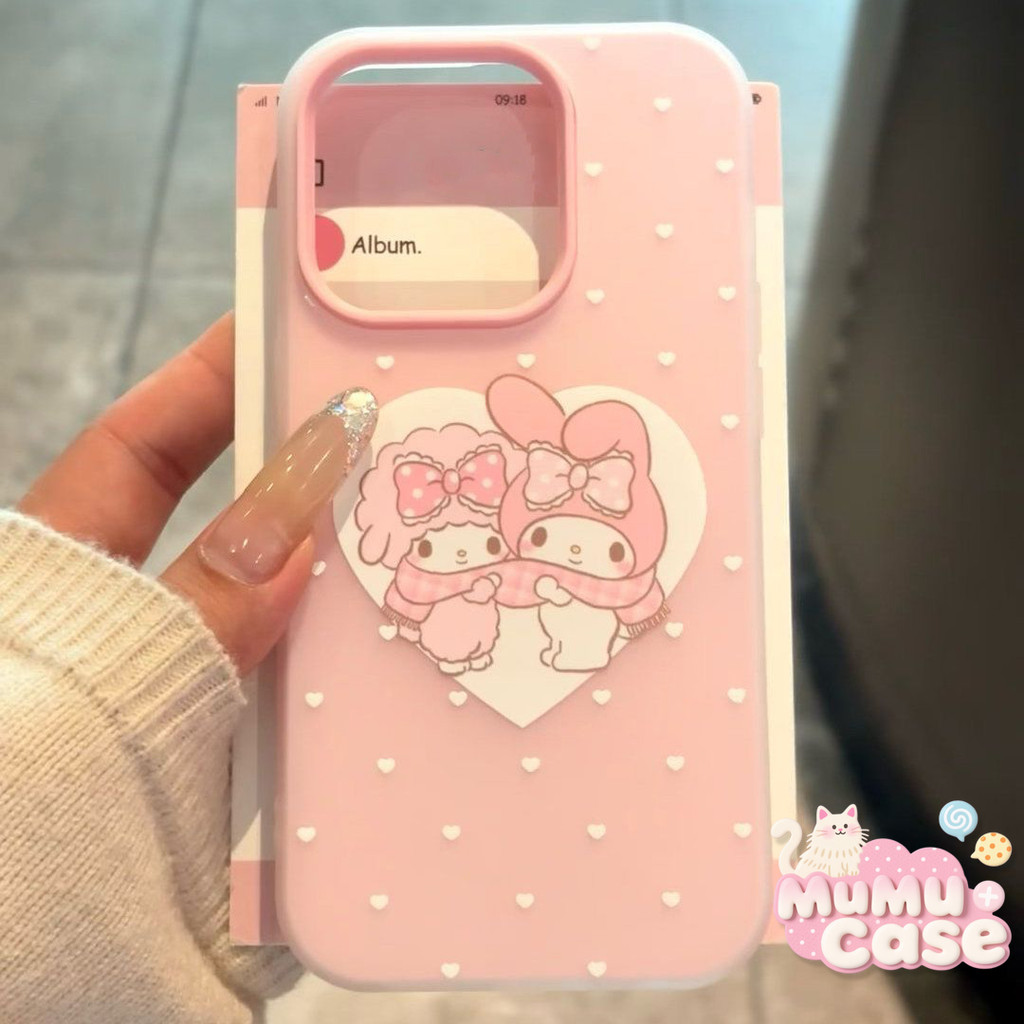 เคสไอโฟน11 การ์ตูนเมโลดี้น่ารักโบว์โบว์ดอกไม้นุ่ม สำหรับ IPhone 11 16 15 12 14 13 Pro Max 15 8 6s 7 6 14 16 Plus