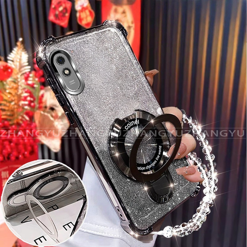สําหรับ Redmi 9 9A 9T 9C 10A 10C 12C เคสโทรศัพท์ U-รูปไร้สายชาร์จวงเล็บสี่มุม anti drop สร้อยข้อมือเปลือกนิ่มโปร่งใส 014 ราคา ถูกที่สุด ดีลบีเคเค แกลเลอรีภาพที่ 6