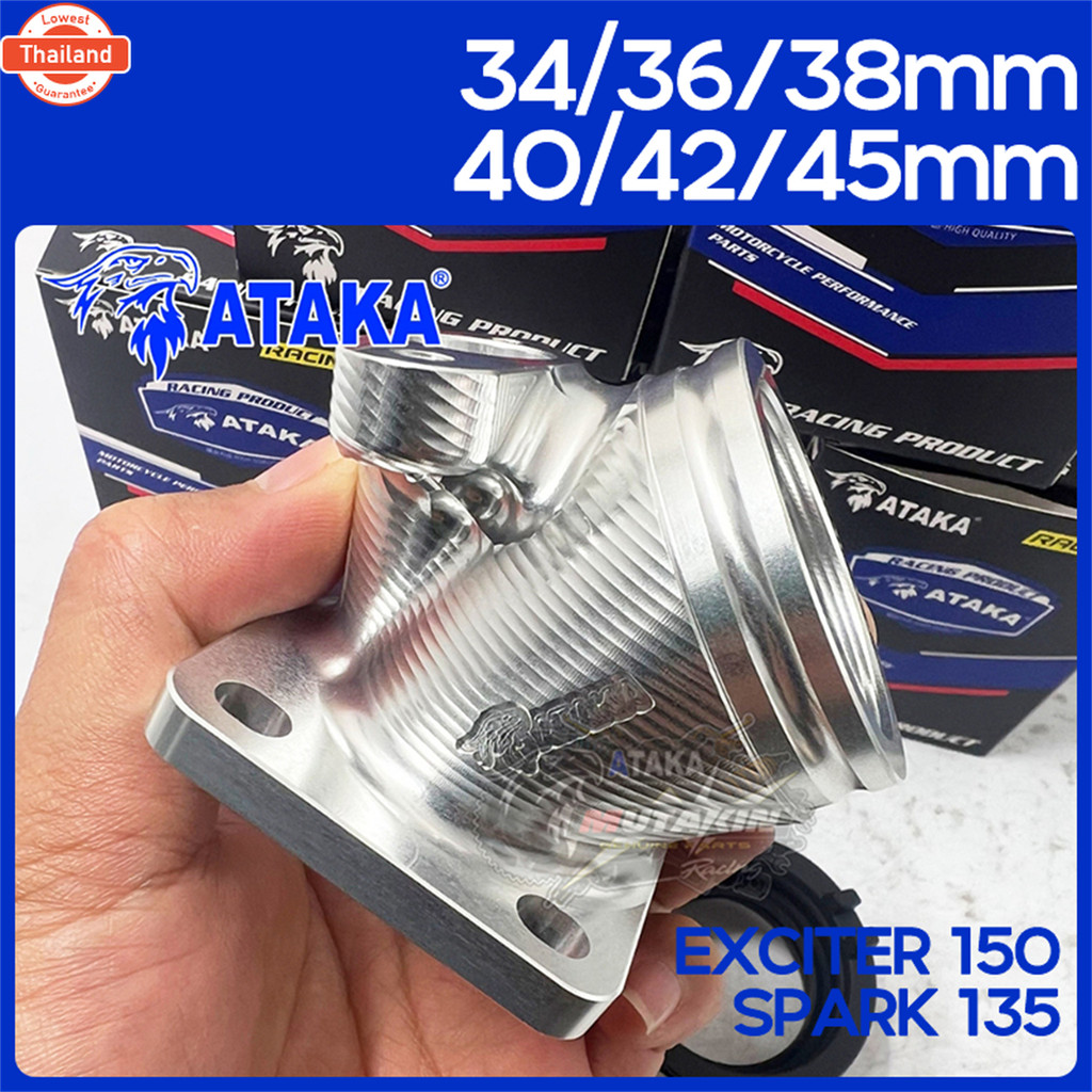 ATAKA ท่อไอดี EXCITER 150 CNC 4 รู สําหรัหัว SPARK135 EXCITER 34 มม45 มม.