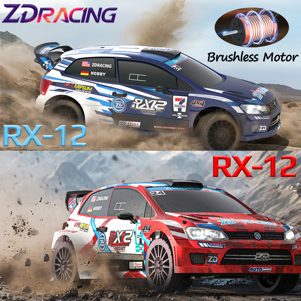 ขายร้อน ZD Racing RC รถ 1:12 Scale RX12 รถไร้แปรง 70 กม./ชม.รถ 4WD 2200mAh 350M Rally รถ RC ไฟฟ้ารีโ