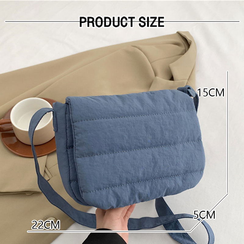 YADOU Niche design flap cloud bag เต็มไปด้วยผ้าฝ้ายกระเป๋าสะพายอเนกประสงค์สไตล์เกาหลี