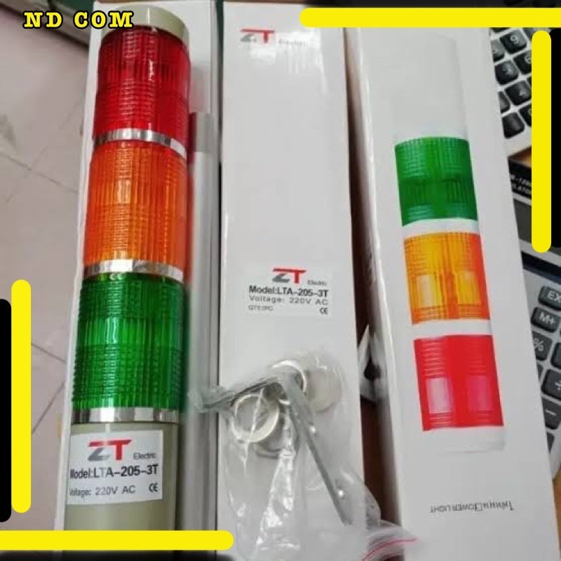 สุดคุ้ม LTA-205-3T 24V 3สี แดง/เหลือง/เขียว Red/Yellow/Green 3 Stack Tower Light ติดค้าง  ทาวเวอร์ไล
