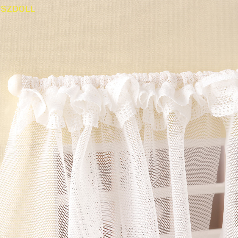 [cxszdol] 1:12 ตุ๊กตาจิ๋วผ้าม่านสีขาวผ้าลูกไม้ผ้าม่านประตูตกแต่งหน้าต่างรุ่นห้องนอนห้องนั่งเล่นเฟอร์นิเจอร์ตกแต่ง โดม